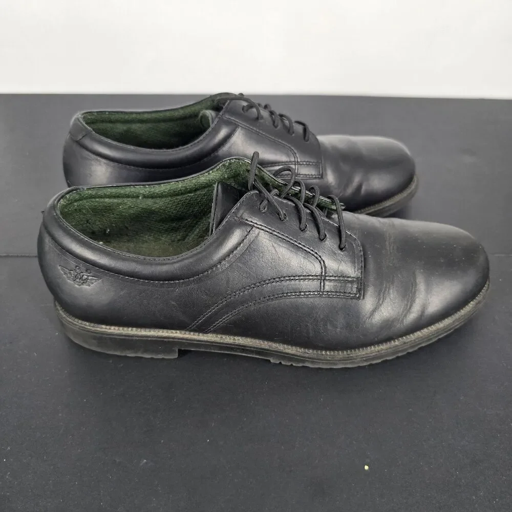 Dockers Oxford Shoes Mens 10M Black Leather Lace Up Uniform Work Dress Lug Sole